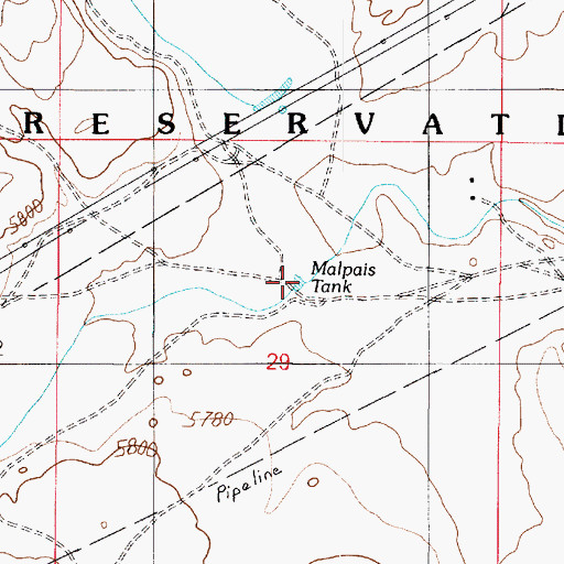 Topographic Map of Malpais Tank, AZ
