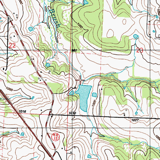 Topographic Map of Sprowls Dam, MO