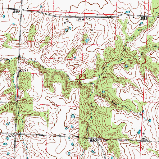 Topographic Map of Lake Lafayette, MO