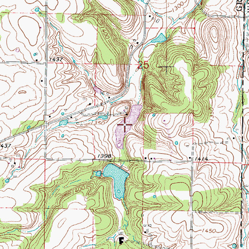 Topographic Map of Mueller Lake, MO