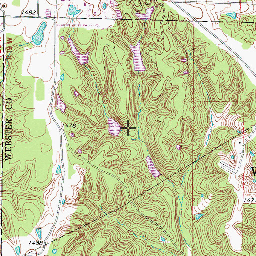 Topographic Map of Lost Lake Dam, MO