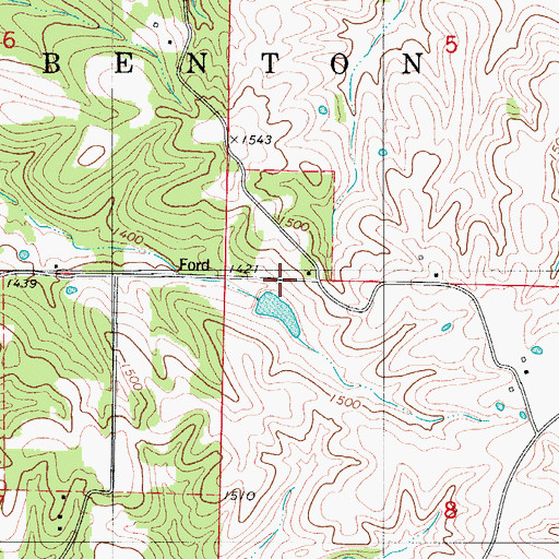 Topographic Map of Pauls Lake Dam, MO