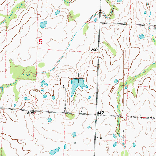 Topographic Map of Smith Lake Dam, MO