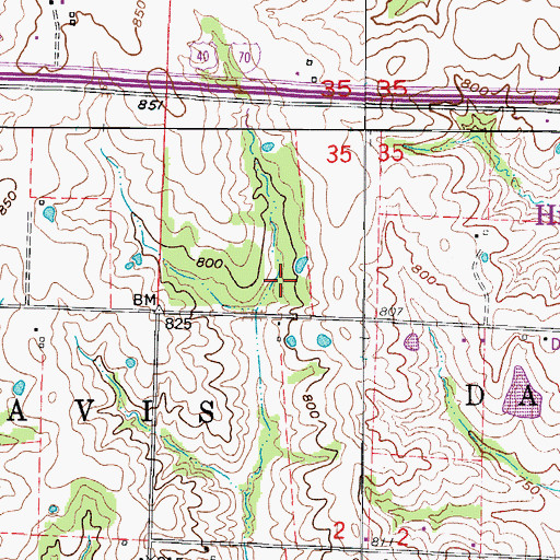 Topographic Map of Rauch Dam, MO