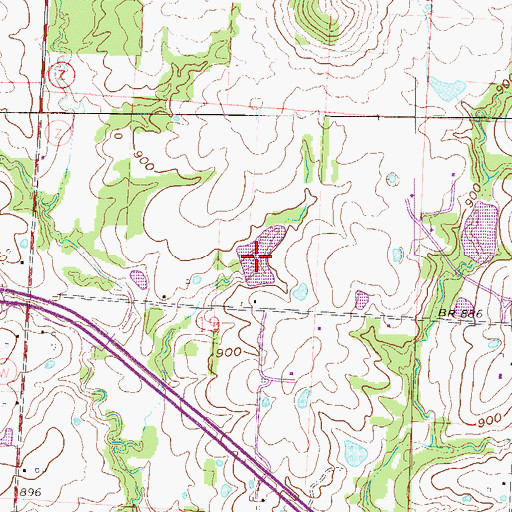 Topographic Map of Maupin Lake, MO