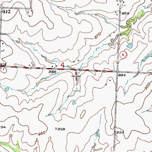 Topographic Map of Roth Farms Lake Dam, MO