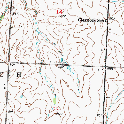 Topographic Map of Ivy Wall Lake Dam, MO
