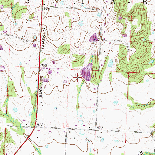 Topographic Map of Morris Lake Dam, MO