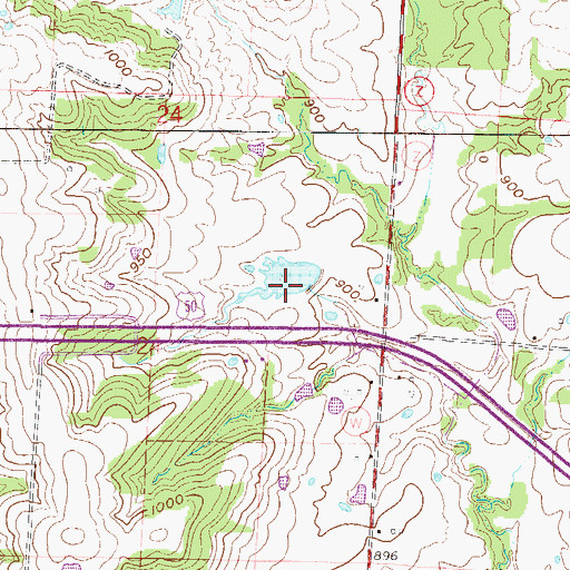 Topographic Map of East Branch South Fork Blackwater River Watershed Dam B-19, MO