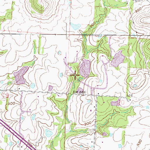 Topographic Map of East Branch South Fork Blackwater River Watershed Dam C-15, MO