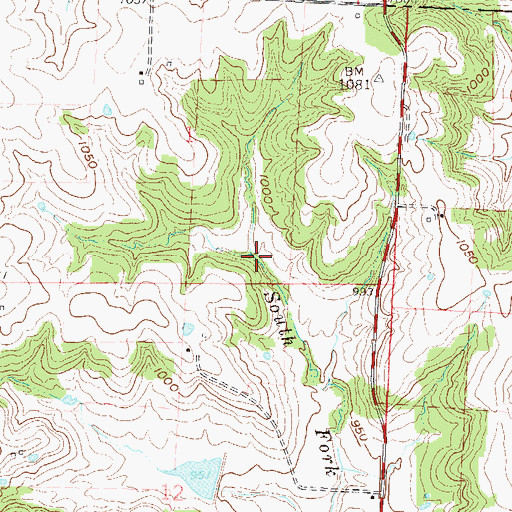 Topographic Map of Rice Lake Dam, MO