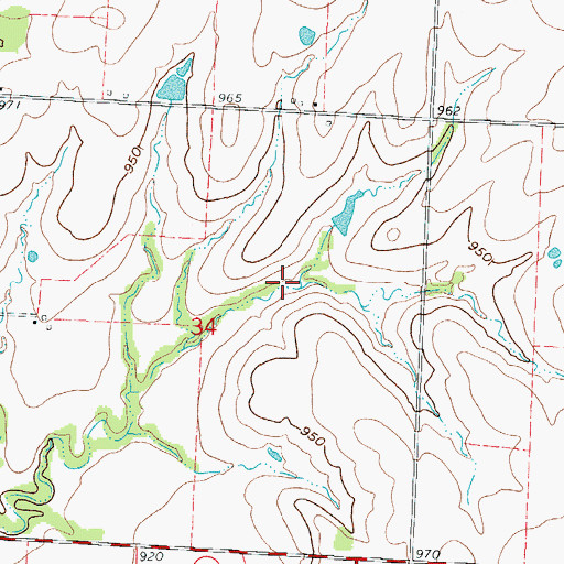 Topographic Map of Barker Lake Dam, MO