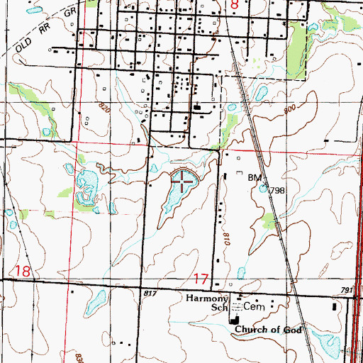 Topographic Map of Eastland Lake Dam, MO