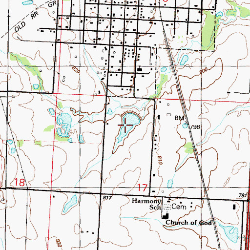Topographic Map of Eastland Lake, MO