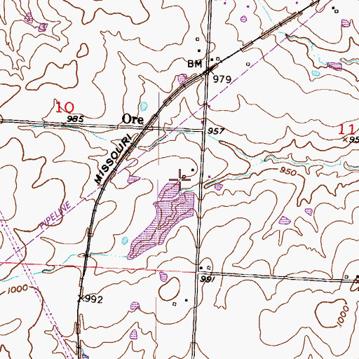 Topographic Map of Kohler Lake Dam, MO