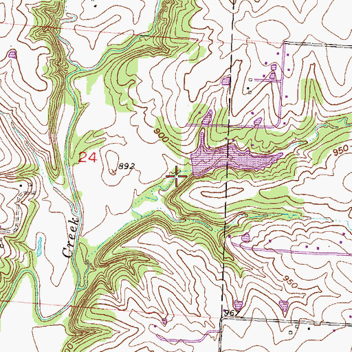 Topographic Map of Wells Lake Dam, MO