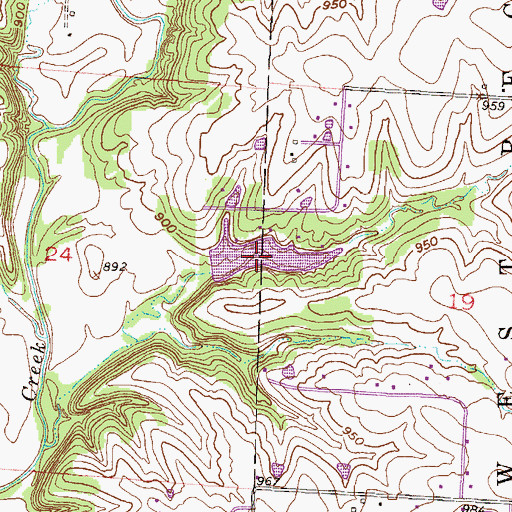 Topographic Map of Wells Lake, MO