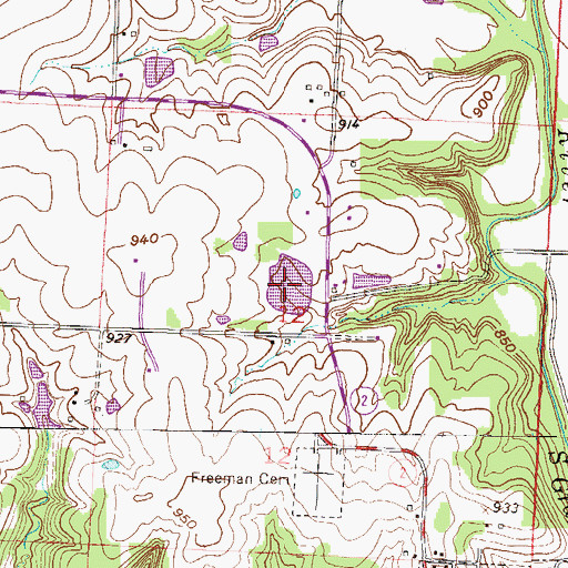 Topographic Map of Kurzweil Lake, MO