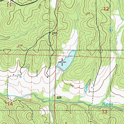 Topographic Map of Peebles Lake Dam, MO