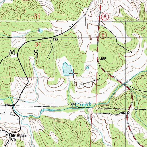 Topographic Map of Kyle Lake Dam, MO