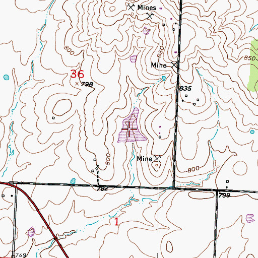 Topographic Map of Kerns Lake, MO