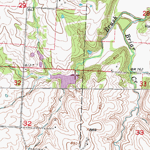 Topographic Map of South Fork Blackwater River Watershed Dam F-2, MO
