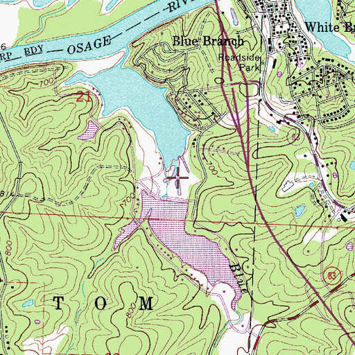 Topographic Map of Gatliff Development Company Lake Dam, MO