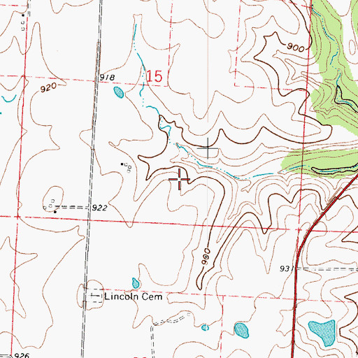 Topographic Map of Karr Lake Dam, MO