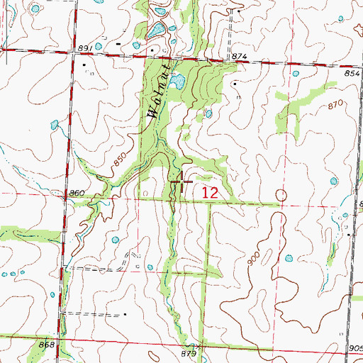 Topographic Map of Weston Lake Dam, MO