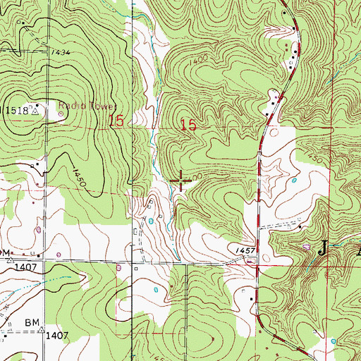 Topographic Map of Hilliard Estates Lake, MO
