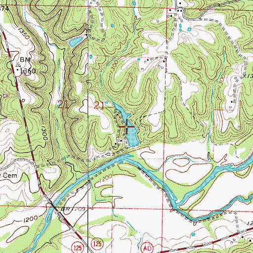 Topographic Map of Lake James, MO