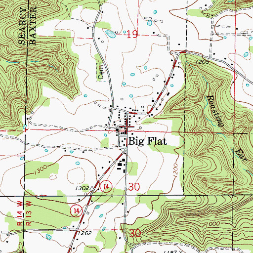 Topographic Map of Big Flat, AR