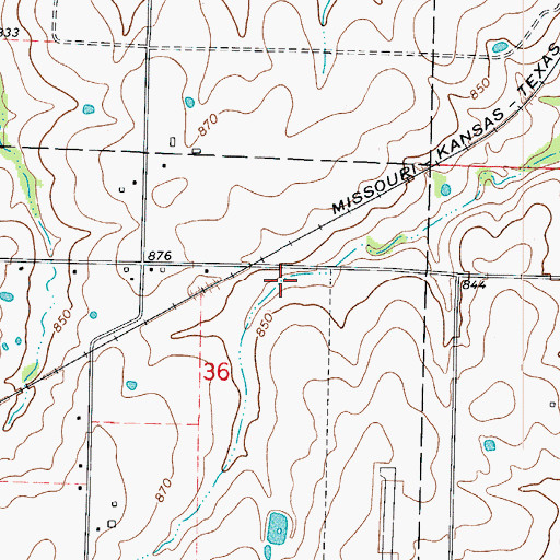 Topographic Map of Alcolac Lake Dam, MO