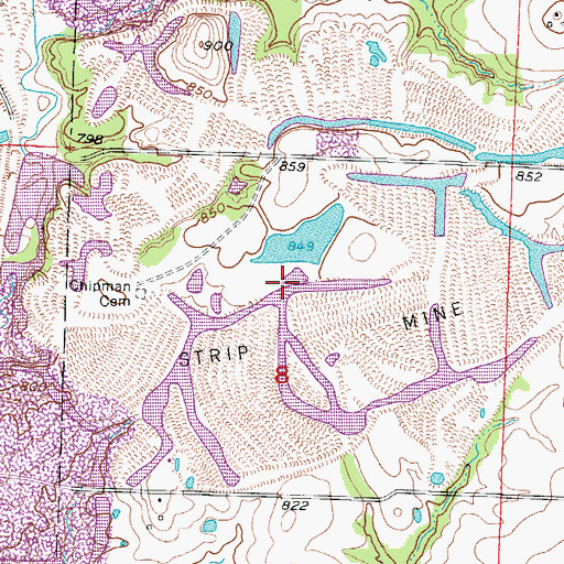 Topographic Map of Callaway Lake Dam, MO