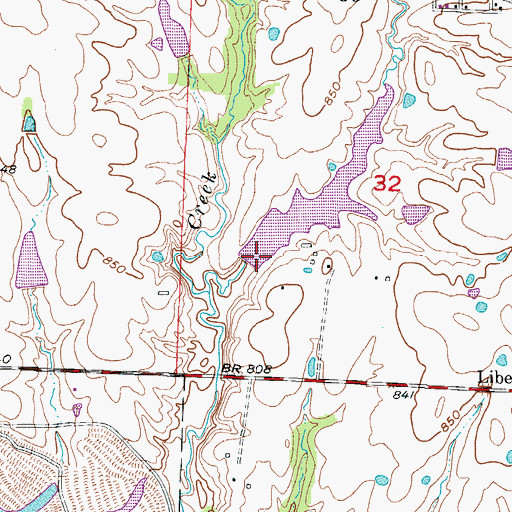 Topographic Map of Barber Lake Section 32 Dam, MO