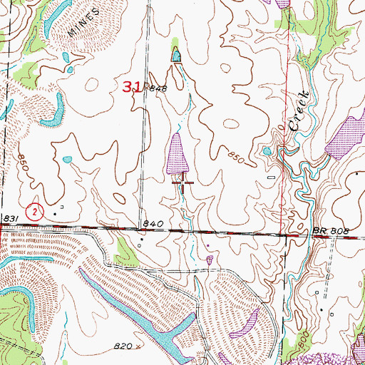 Topographic Map of Barber Lake Section 31 Dam, MO