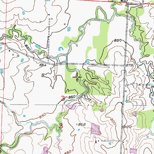 Topographic Map of Shirley Lake Dam, MO