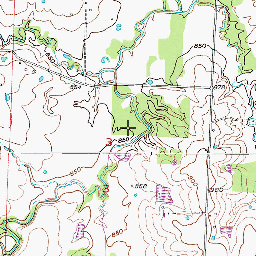 Topographic Map of Shirley Lake, MO