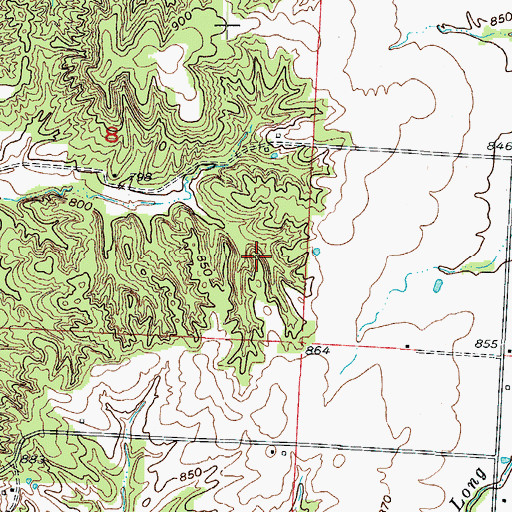 Topographic Map of Hall Lake Dam, MO
