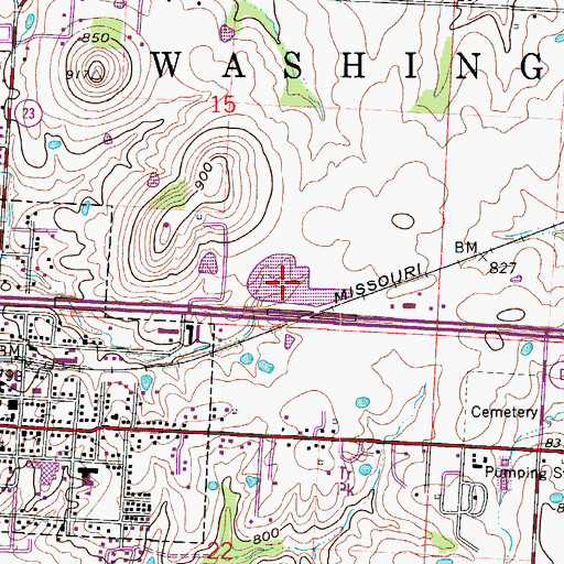 Topographic Map of Foffel Lake, MO