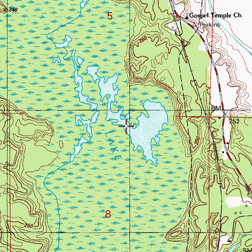 Topographic Map of Big Lake, AR
