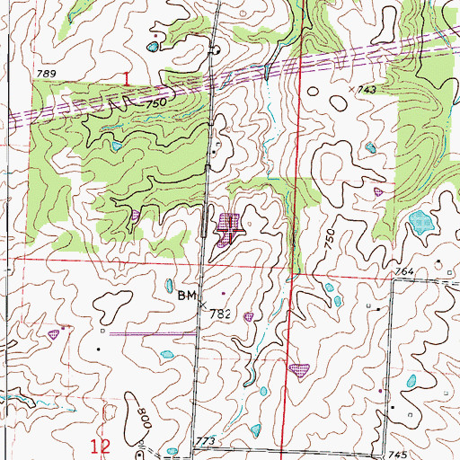 Topographic Map of Shumate Lake, MO