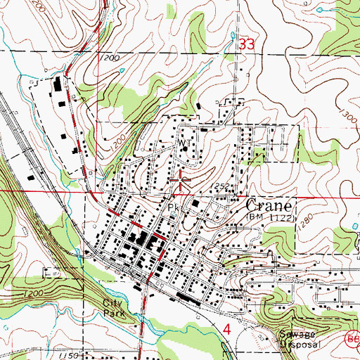 Topographic Map of Crane Structure Number 1 Dam, MO