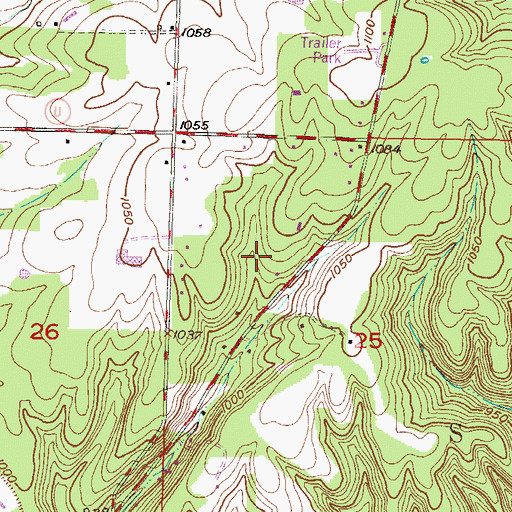 Topographic Map of Structure F-1 Reservoir, MO