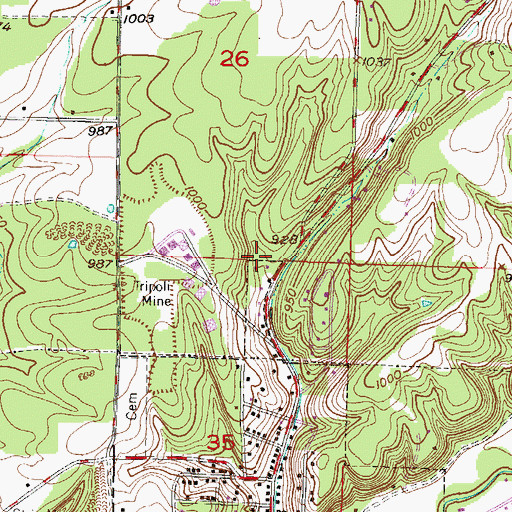 Topographic Map of Structure F-3 Reservoir, MO