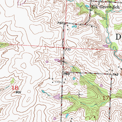 Topographic Map of Nienhueser North Lake Dam, MO