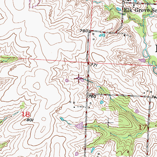 Topographic Map of North Pond, MO