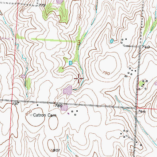 Topographic Map of Erdman Lake Dam, MO