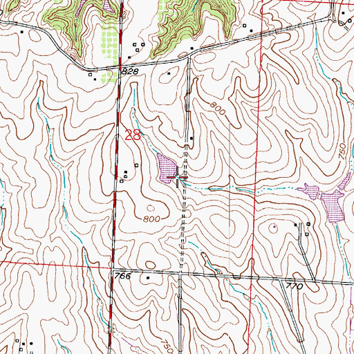 Topographic Map of Schmidt Lake Dam, MO