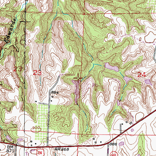 Topographic Map of Higdon Lake Dam, MO